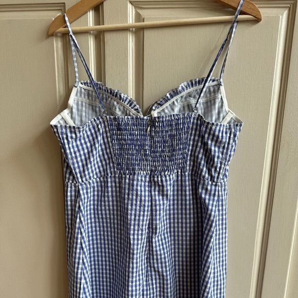 Urban Outfitters Blue & White Gingham Mini Dress Size L - Picture 8 of 10